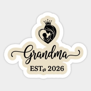 Grandma EST. 2026 Expecting Grandmother Baby Sticker